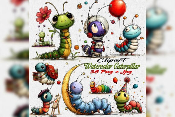 Download Whimsical Caterpillar Birthday Clipart - Clipart Collection