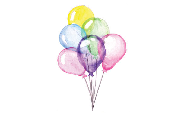 Download Bundle of Balloons in Watercolor Style - Bundle Collection