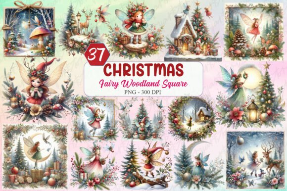 Download Christmas Fairy Woodland Square Clipart - Clipart Collection