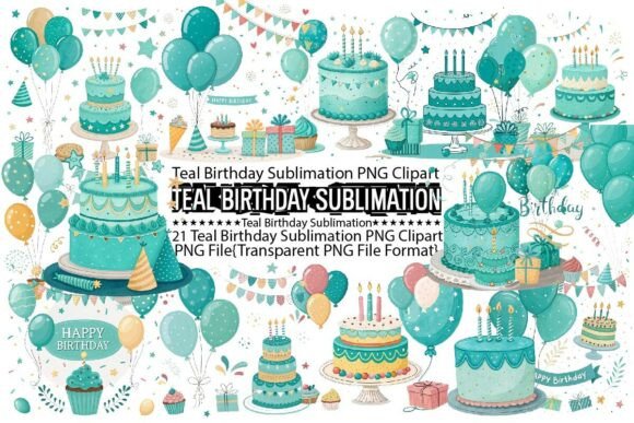 Download Teal Birthday Sublimation Bundle - Bundle Collection