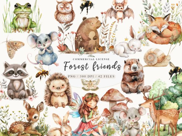 Download Cute Little Animal Clipart, Woodland PNG - Clipart Collection
