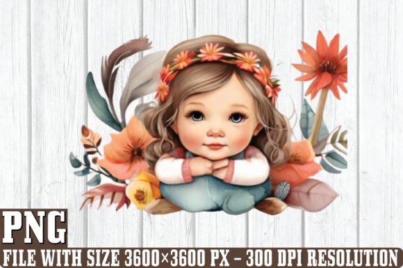 Download Girle Watercolor Boho Baby Clipart - Clipart Collection