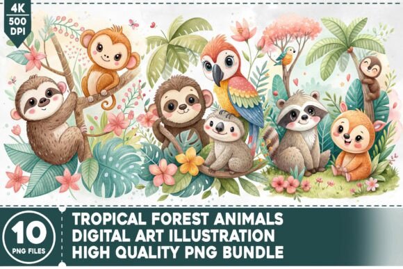 Download Tropical Forest Animals PNG Bundle - Bundle Collection