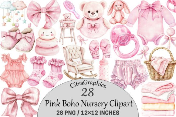 Download Pink Boho Nursery Clipart. - Clipart Collection