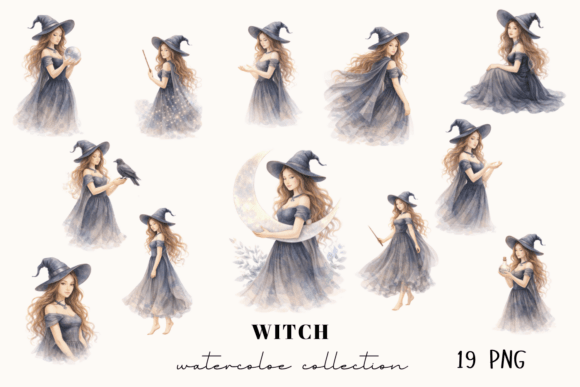 Download Witch Watercolor Clipart, Magical Witch - Clipart Collection