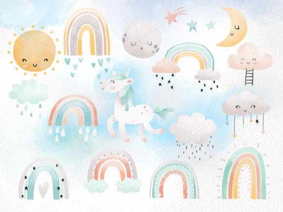 Download Pastel Rainbow Clipart - Clipart Collection