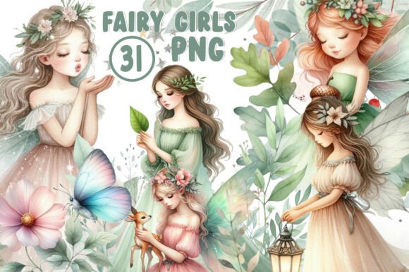 Download Fairy Girls Forest Animals Clipart - Clipart Collection