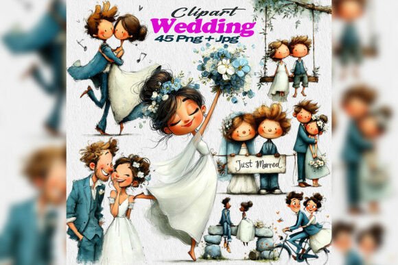 Download Whimsical Wedding Kids PNG Clipart Bride - Clipart Collection