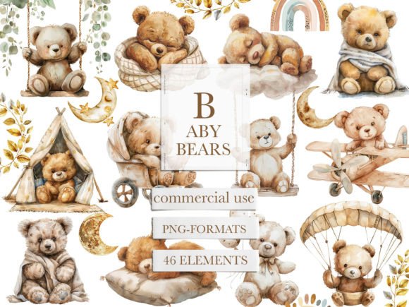 Download Boho Nursery Clipart, Teddy Bear Nursery - Clipart Collection