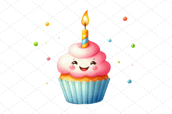 Download Birthday Cupcake Watercolor Clipart - Clipart Collection