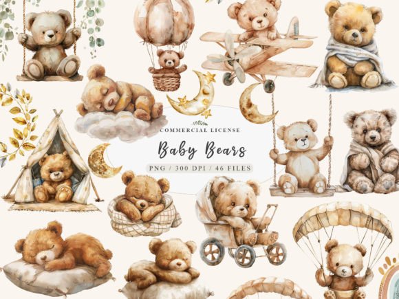 Download Boho Nursery Clipart, Teddy Bear Nursery - Clipart Collection