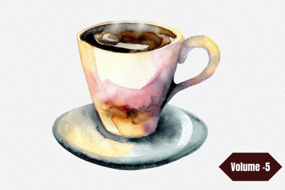 Download Watercolor Coffee Time Clipart Volume –5 - Clipart Collection