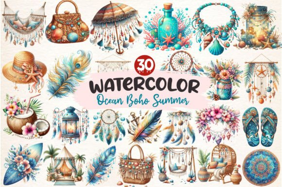Download Ocean Boho Summer Clipart - Clipart Collection