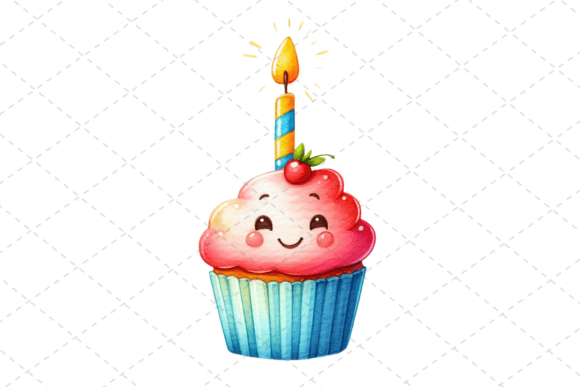 Download Birthday Cupcake Watercolor Clipart - Clipart Collection