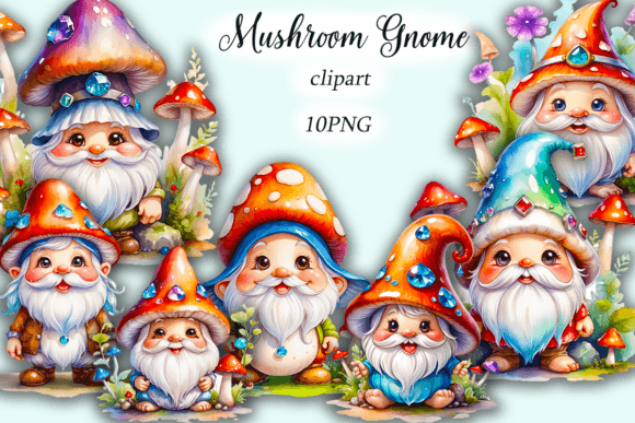 Download Watercolor Mushroom Gnome Clipart - Clipart Collection
