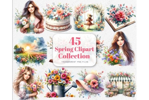 Download Watercolor Floral Spring Time Clipart - Clipart Collection