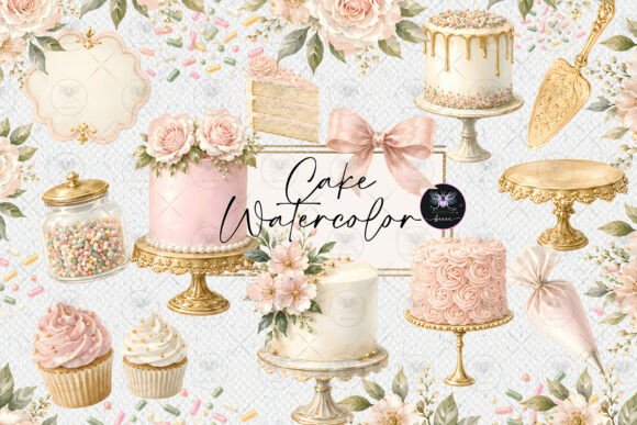 Download Elegant Pink Cake Watercolor Clipart - Clipart Collection