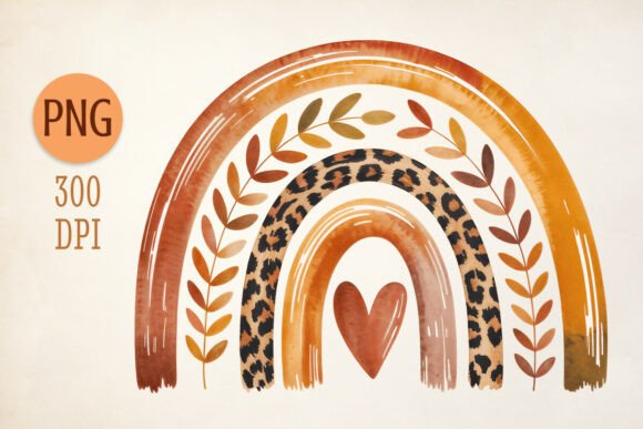 Download Rustic Fall Rainbow Clipart with Leopard - Clipart Collection