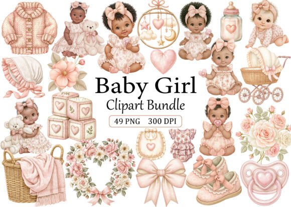 Download Baby Girl Clipart PNG Bundle - Bundle Collection