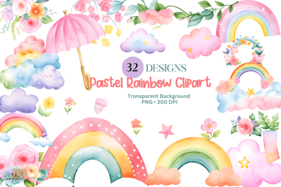 Download Pastel Rainbow Clipart - Clipart Collection