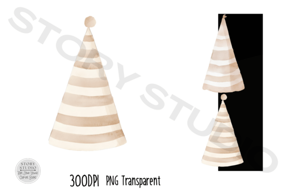 Download Beige Striped Party Hats Clipart - Clipart Collection