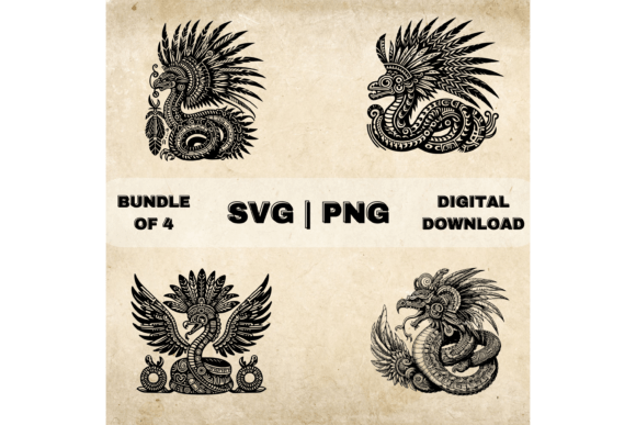 Download Quetzalcoatl SVG Bundle, Aztec God Clipart - Bundle Collection