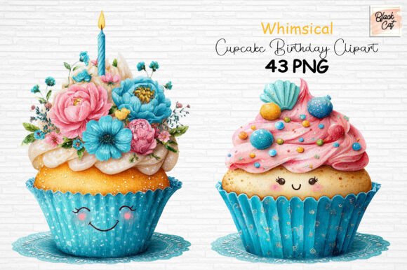 Download Whimsical Cupcake Birthday Clipart PNG - Clipart Collection