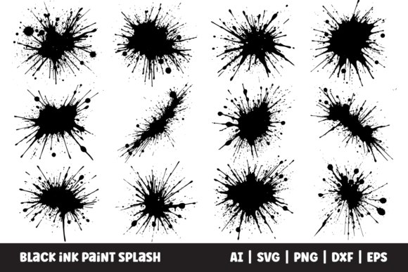Download Black Ink Paint Splash Vector Clipart - Clipart Collection