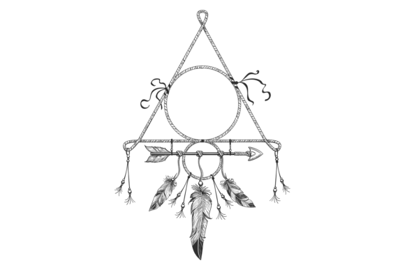 Download Dream Catcher Drawing. Hand Drawn Tribal - Wing Collection