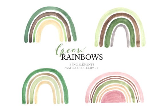 Download Watercolor Green Pastel Rainbow Clipart - Clipart Collection