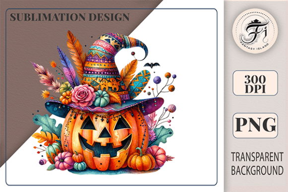 Download Boho Halloween Pumpkin Clipart Witch Hat - Clipart Collection