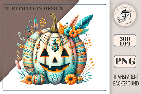 Download Boho Halloween Pumpkin PNG Fall Clipart - Clipart Collection