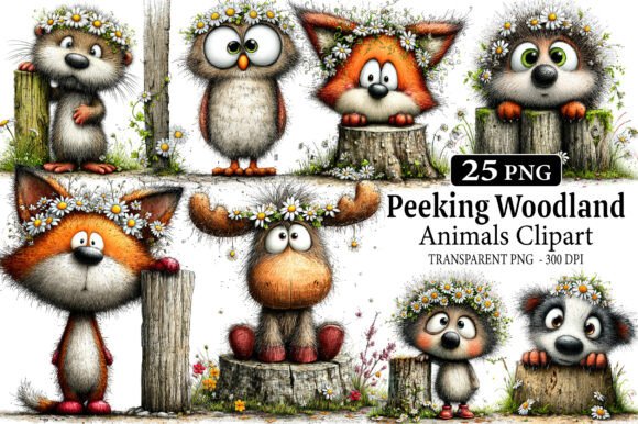 Download Peeking Woodland Animals PNG Clipart - Clipart Collection