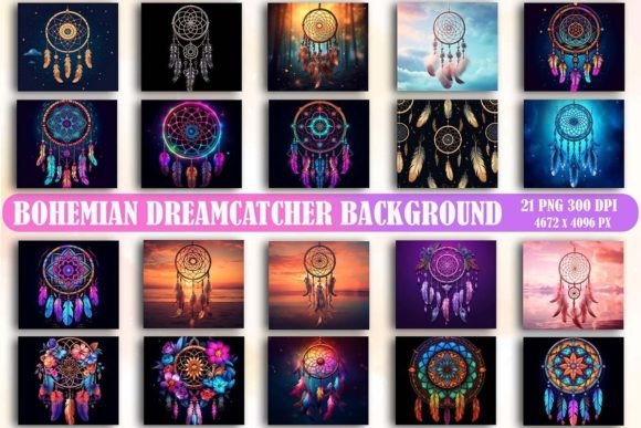 Download Bohemian Dreamcatcher Background Bundle - Bundle Collection