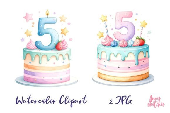 Download 5th Birthday Cake Clipart 2 Kawaii Cakes - Clipart Collection