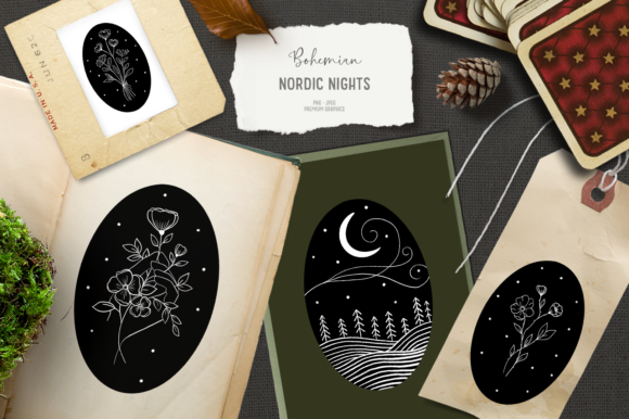 Download Mystical Boho Clipart with Flowers - Clipart Collection