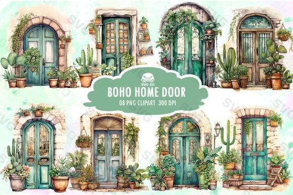 Download Boho Home Door Sublimation Clipart - Clipart Collection
