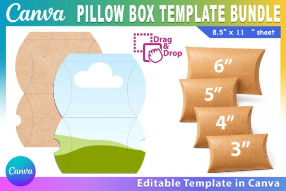 Download Editable Pillow Box Template Bundle - Bundle Collection